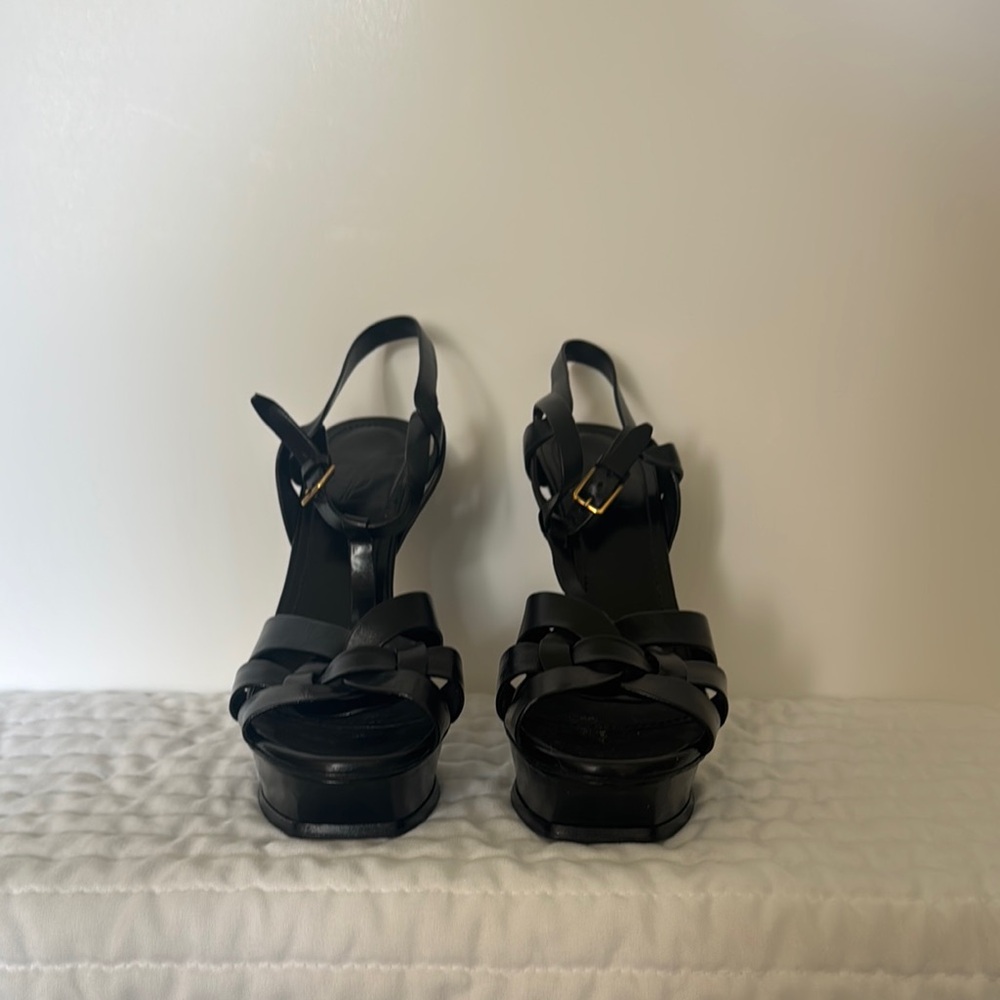 Yves Saint Laurent Black Strap Sandals